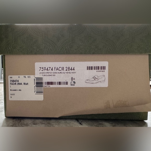 GUCCI Brown Corduroy Web Gold Horsebit Slip On Loafers 8.5 / 9 Moccasins $1000 - Picture 15 of 16